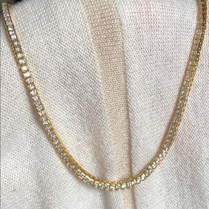 Gold filled necklace with zirconia